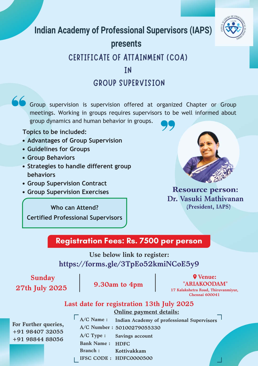 Supervisor Training in chennai, July 2025