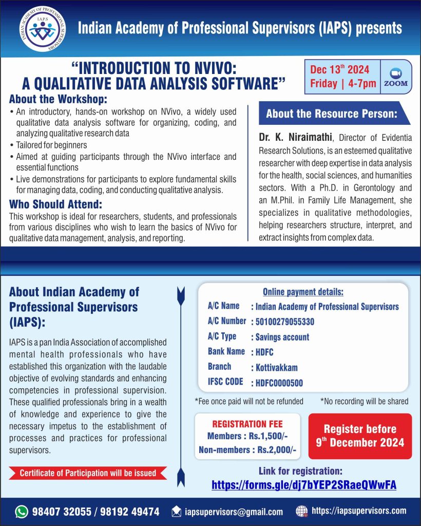 Workshop on Introduction to NVIVO